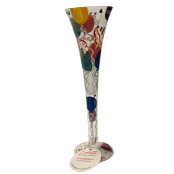 Lolita Hand painted Celebrate Champagne Flute NWT - Picture 1 of 7